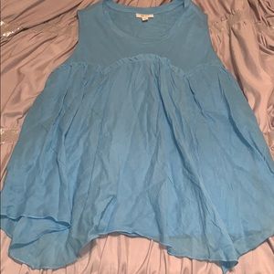 NWT blue top with ruffle detail